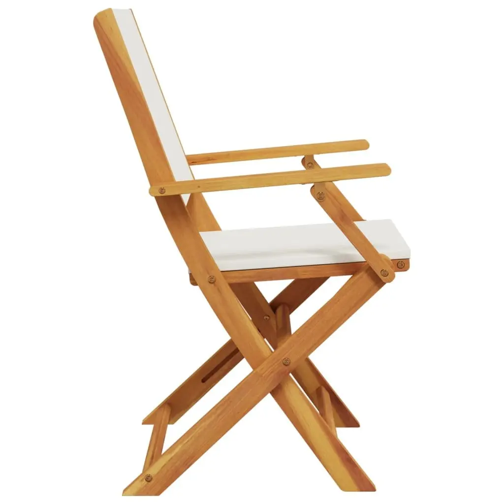 Folding Garden Chairs 4pcs Outdoor Seating Patio Furniture White Wooden Portable