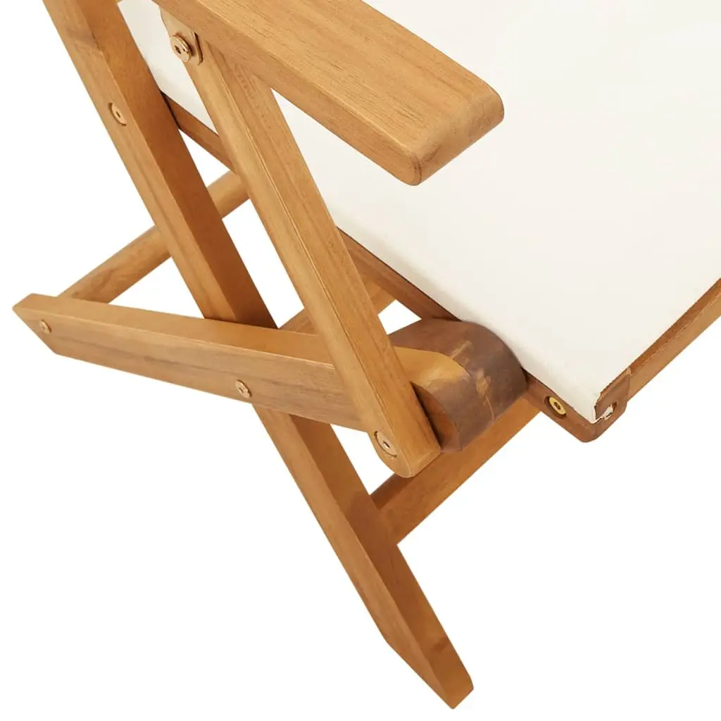 Folding Garden Chairs 4pcs Outdoor Seating Patio Furniture White Wooden Portable