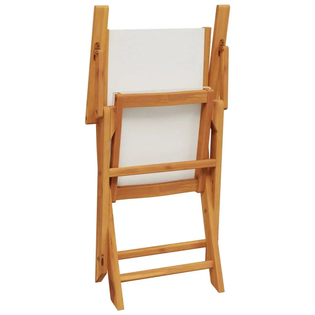 Folding Garden Chairs 4pcs Outdoor Seating Patio Furniture White Wooden Portable
