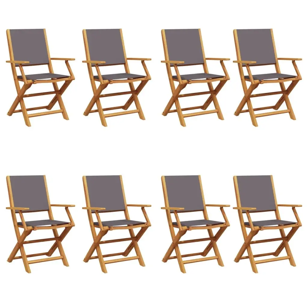 Folding Garden Chairs Set 8 pcs Anthracite Outdoor Seating