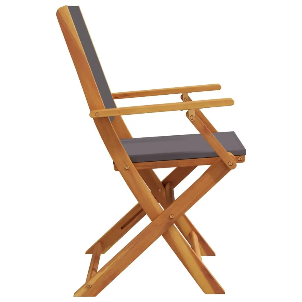 Folding Garden Chairs Set 8 pcs Anthracite Outdoor Seating
