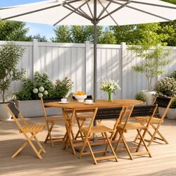 Friendly 6-Piece Black Folding Garden Chairs for You