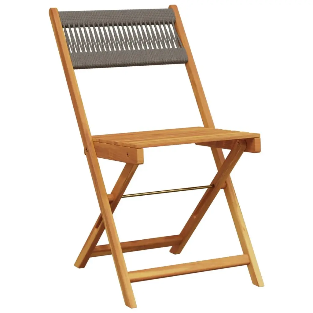 Folding Garden Chairs Grey Acacia Wood 4 Piece Outdoor Seating