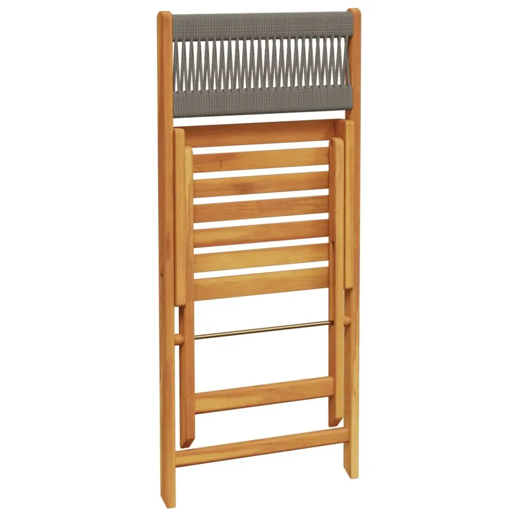 Folding Garden Chairs Grey Acacia Wood 4 Piece Outdoor Seating