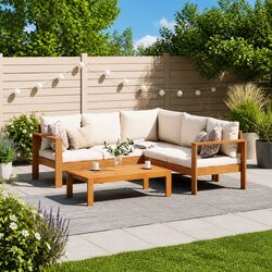 Inviting 4 Piece Sofa Set for Your Outdoor Space - Grey