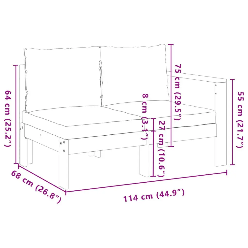 Garden Sofa Set 5 Piece Outdoor Furniture Patio Lounge with Cushions Cream