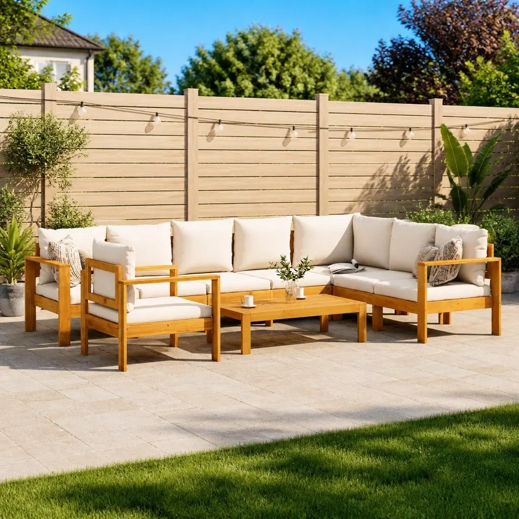 6 Piece Garden Sofa Set with Cushions Outdoor Furniture Patio Seating Modular