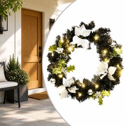 Your Festive Touch: 60cm Christmas Wreath with LED Lights