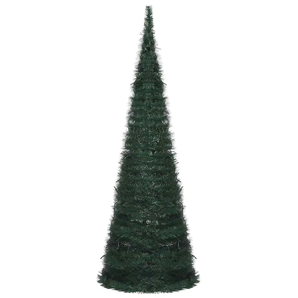 Pop-up String Artificial Christmas Tree 180 cm Green Pre-lit LED