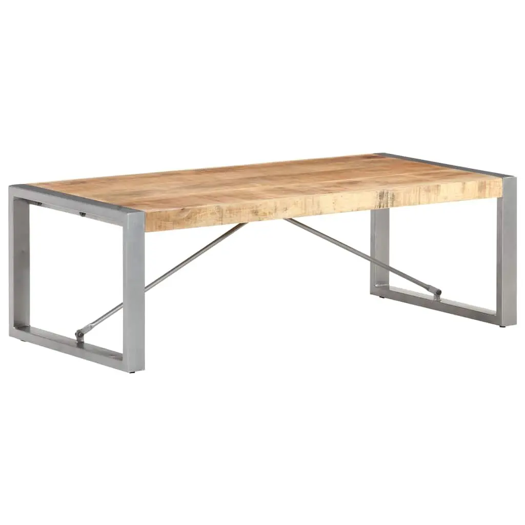 Coffee Table 120x60x40 cm Rough Mango Wood Brown Industrial Accent Living Room
