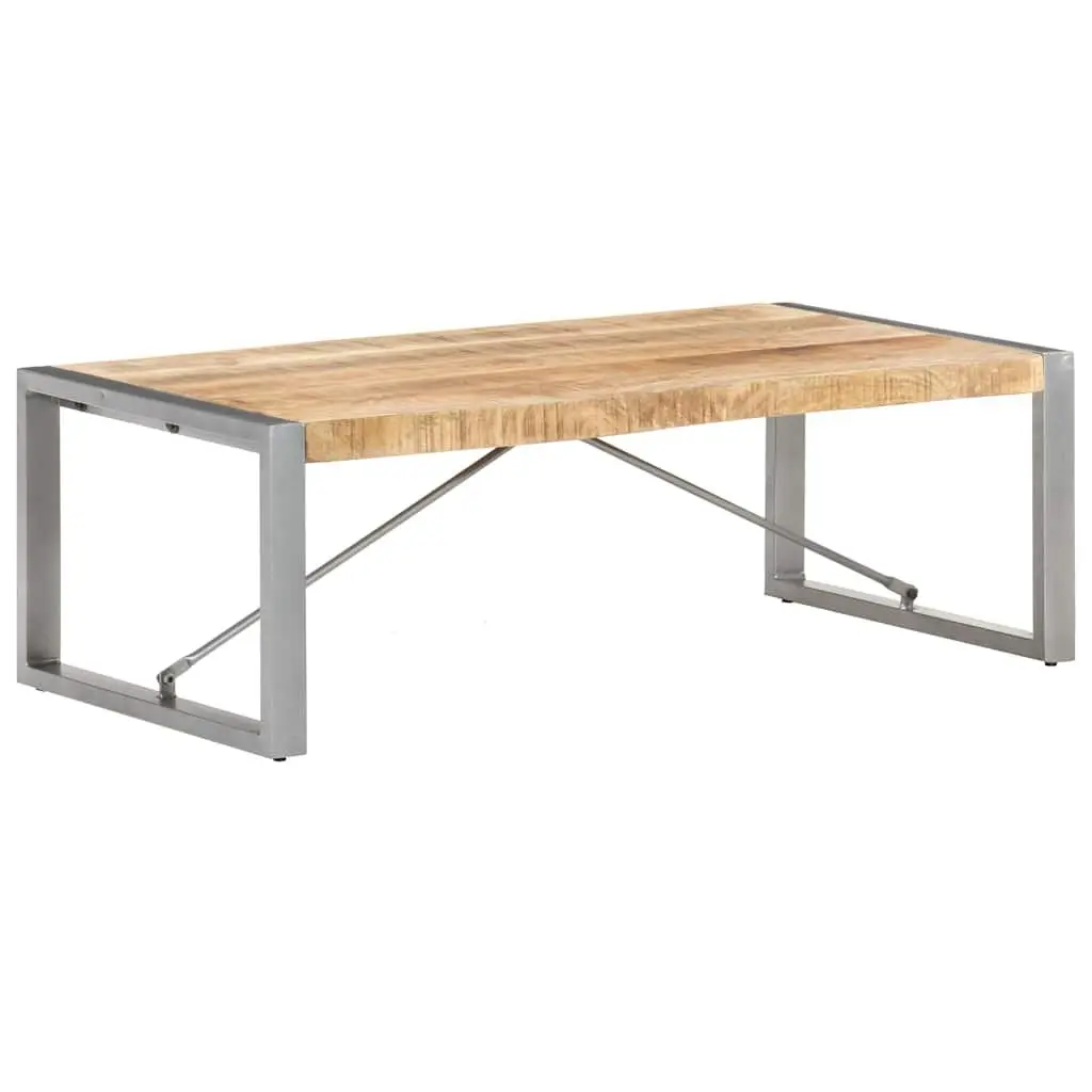 Coffee Table 120x60x40 cm Rough Mango Wood Brown Industrial Accent Living Room