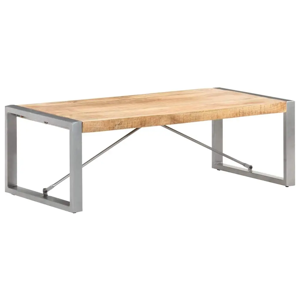 Coffee Table 120x60x40 cm Rough Mango Wood Brown Industrial Accent Living Room
