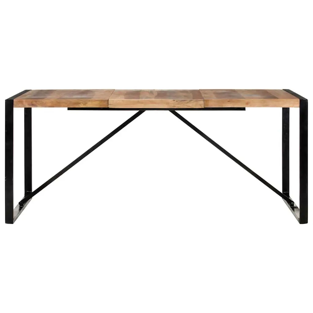 Dining Table Industrial Style Brown Solid Acacia Rubberwood 180x90x75 cm