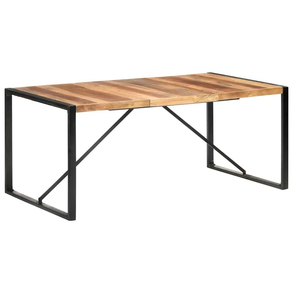 Dining Table Industrial Style Brown Solid Acacia Rubberwood 180x90x75 cm