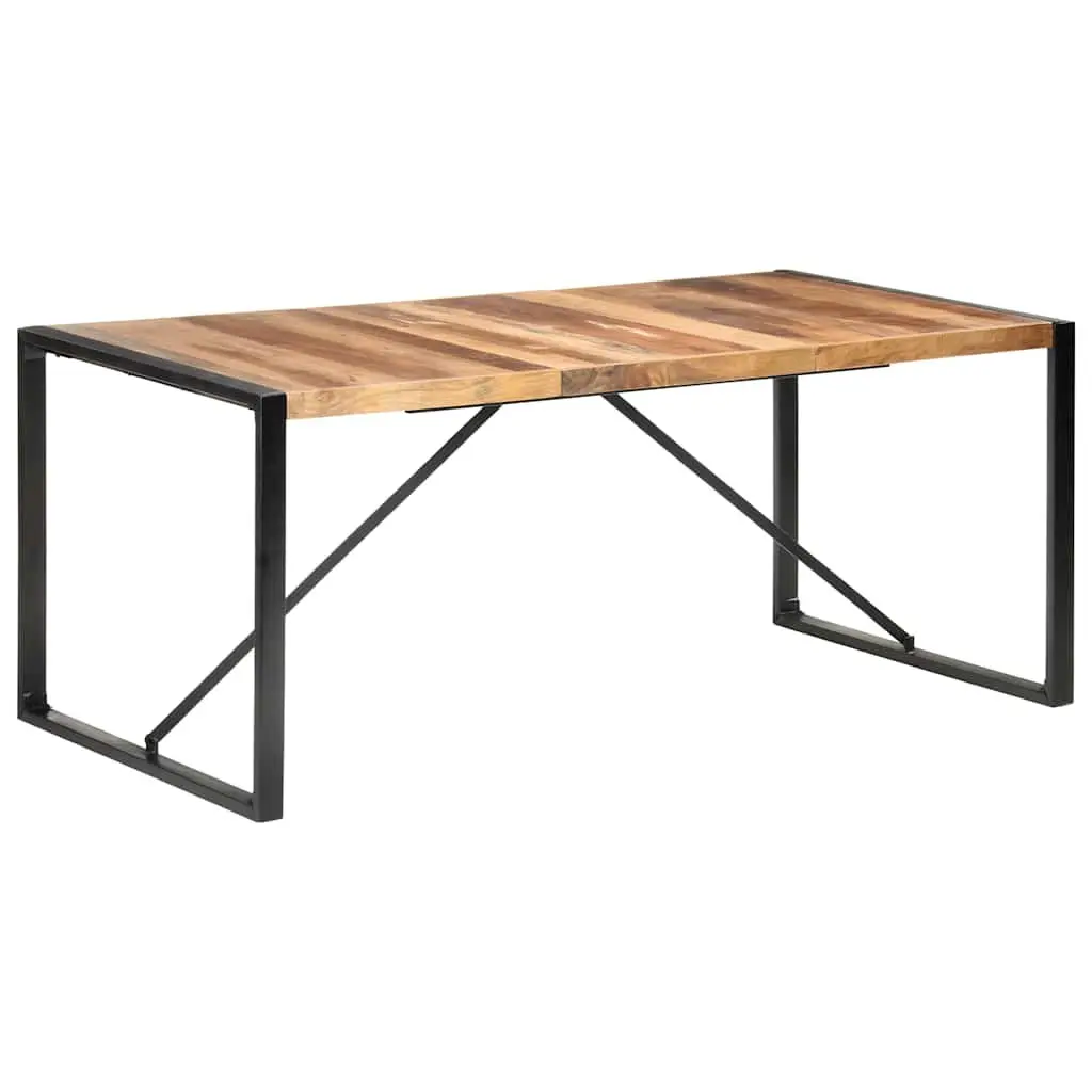 Dining Table Industrial Style Brown Solid Acacia Rubberwood 180x90x75 cm