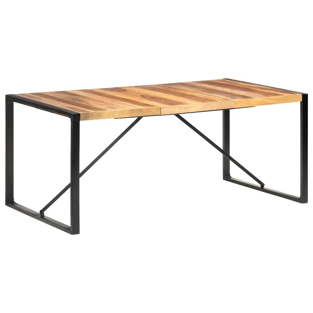 Dining Table Industrial Style Brown Solid Acacia Rubberwood 180x90x75 cm