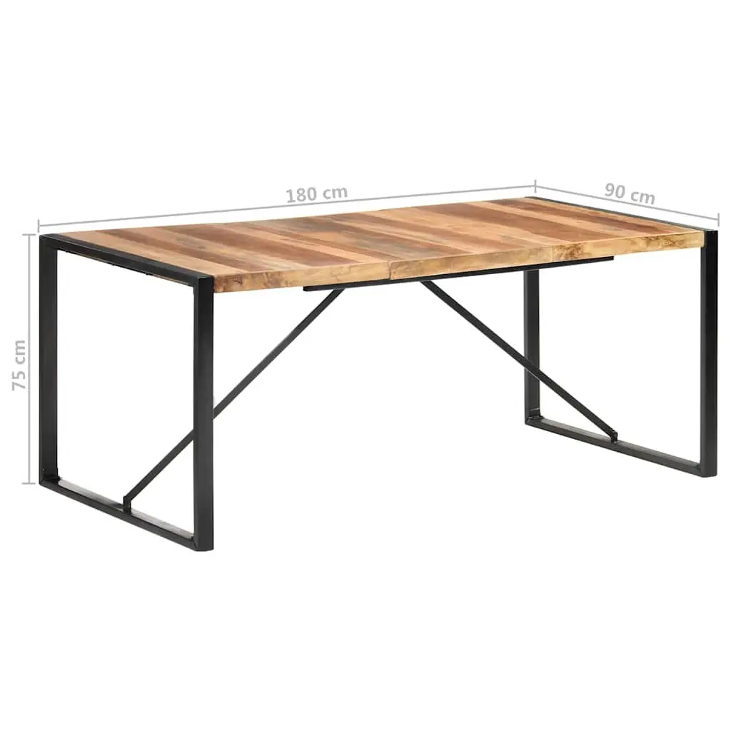 Dining Table Industrial Style Brown Solid Acacia Rubberwood 180x90x75 cm