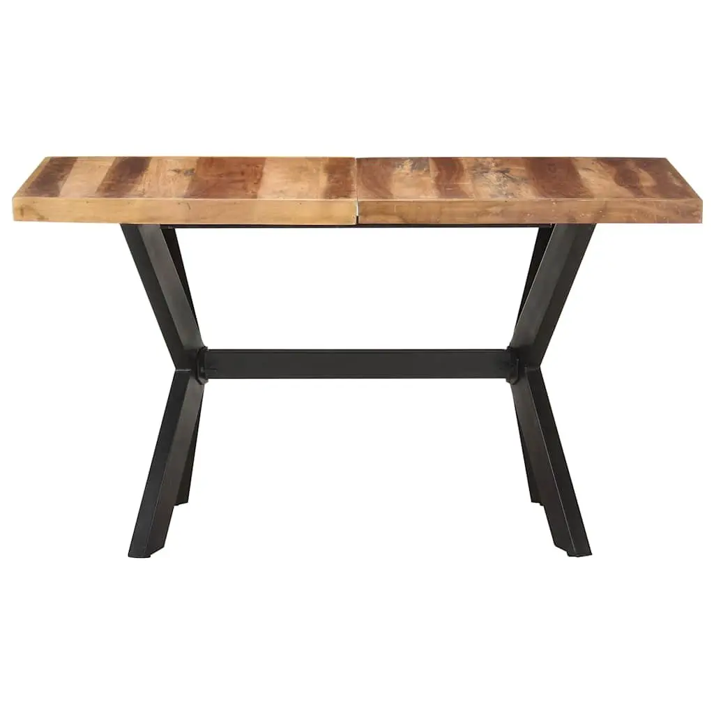 Dining Table Industrial Style Solid Wood 140x70x75 cm Brown