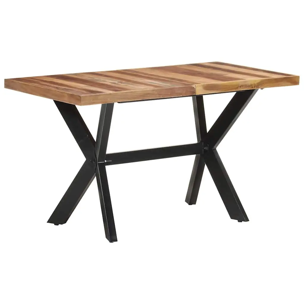 Dining Table Industrial Style Solid Wood 140x70x75 cm Brown