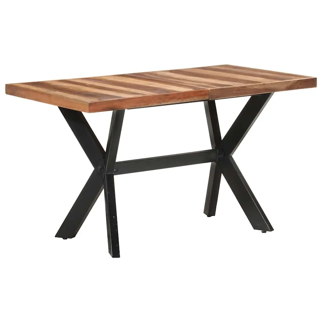 Dining Table Industrial Style Solid Wood 140x70x75 cm Brown