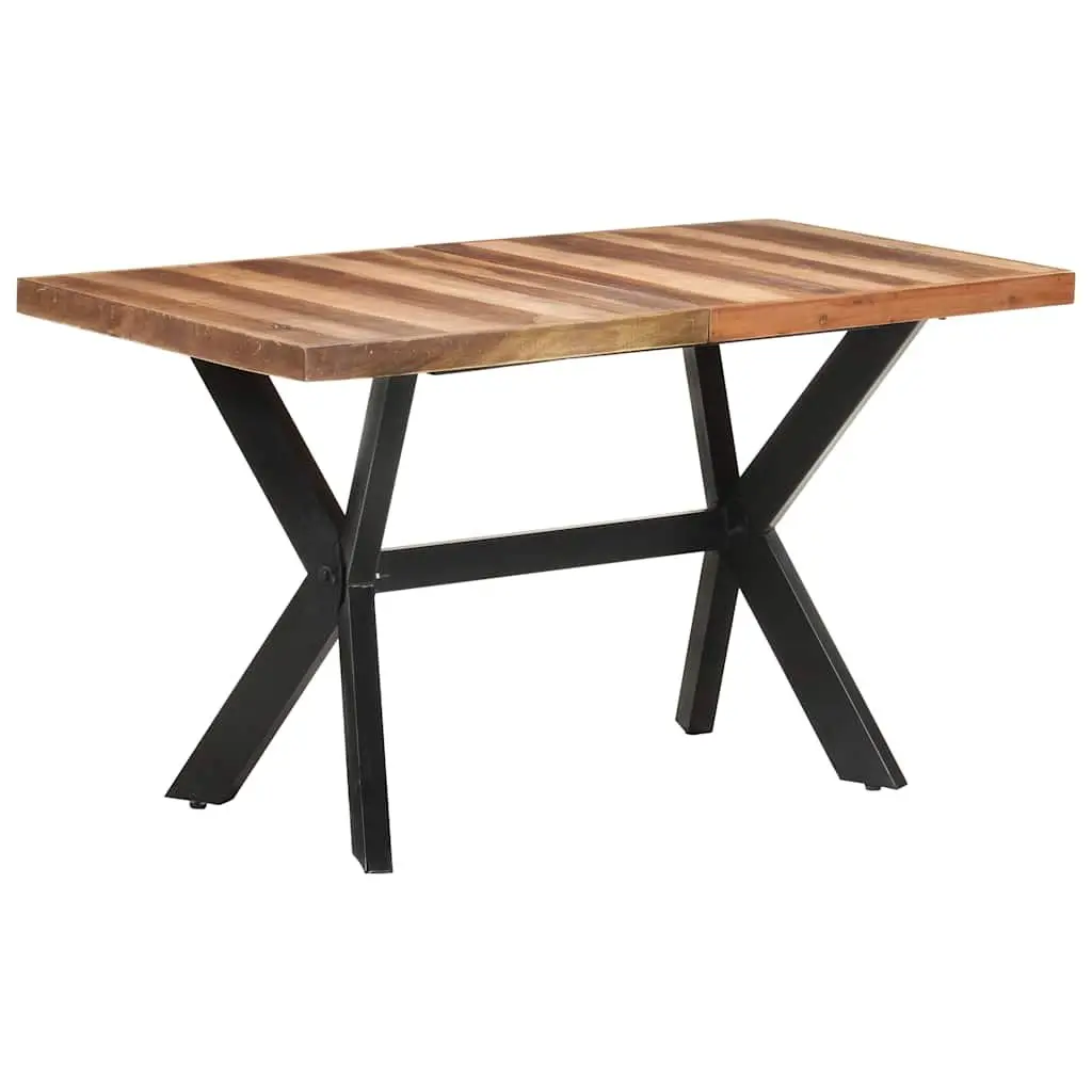 Dining Table Industrial Style Solid Wood 140x70x75 cm Brown