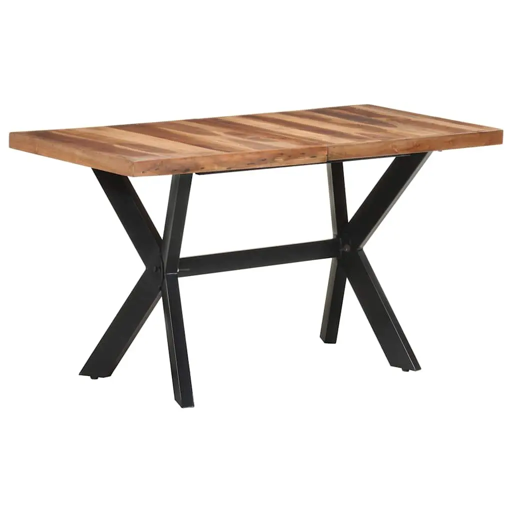 Dining Table Industrial Style Solid Wood 140x70x75 cm Brown