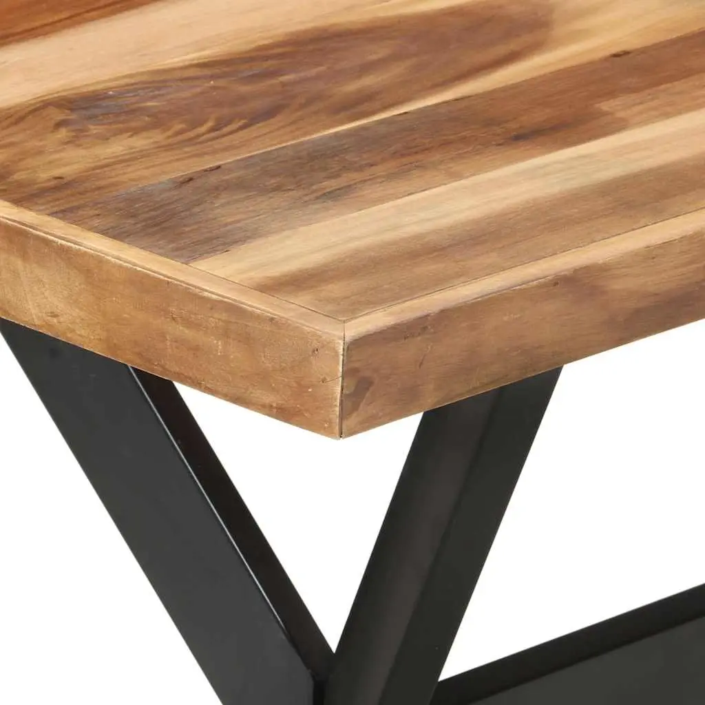 Dining Table Industrial Style Solid Wood 140x70x75 cm Brown