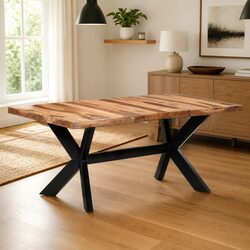 Your New Dining Table: 180x90x75 cm Solid Wood
