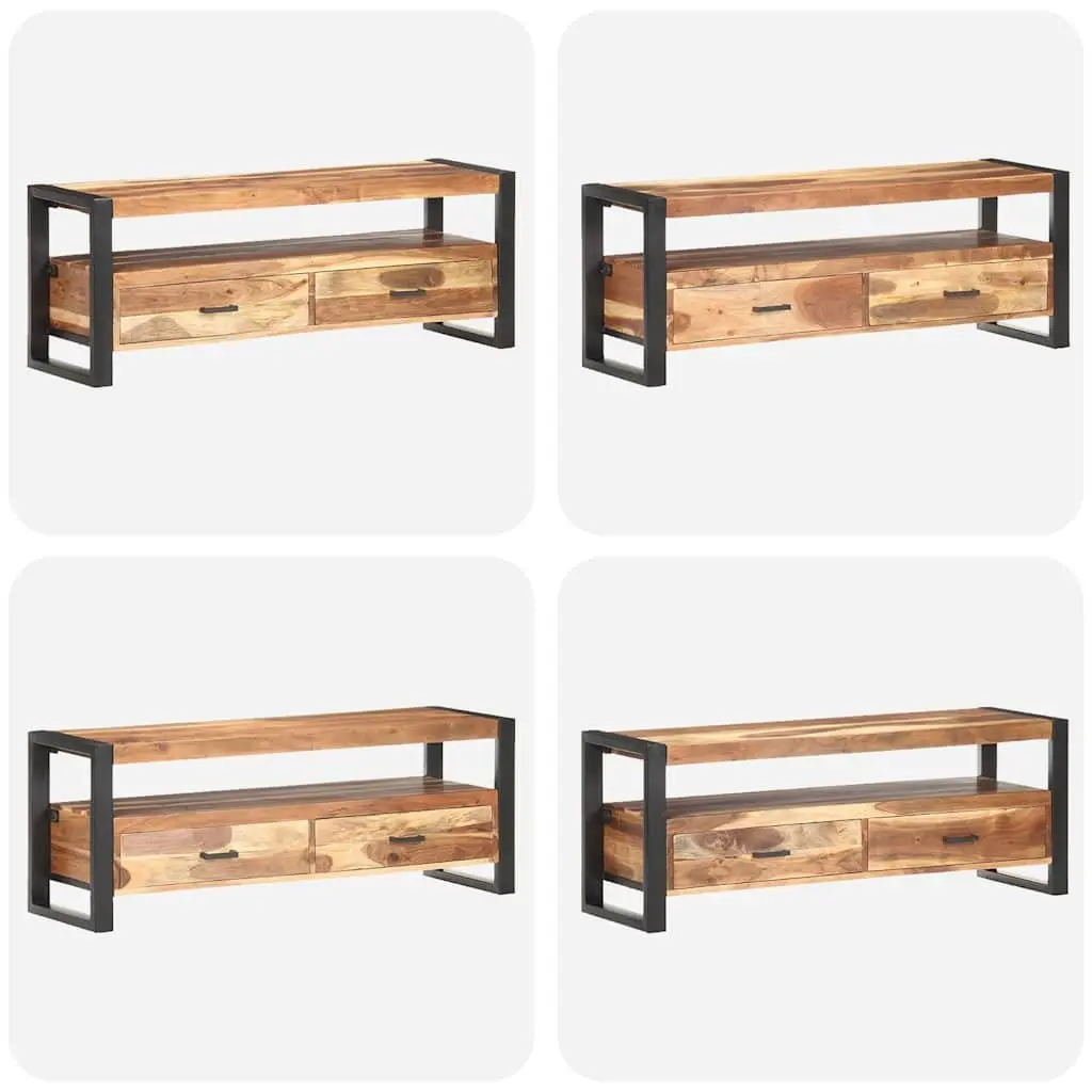 Solid Wood TV Cabinet Vintage Style Honey 120x35x45cm