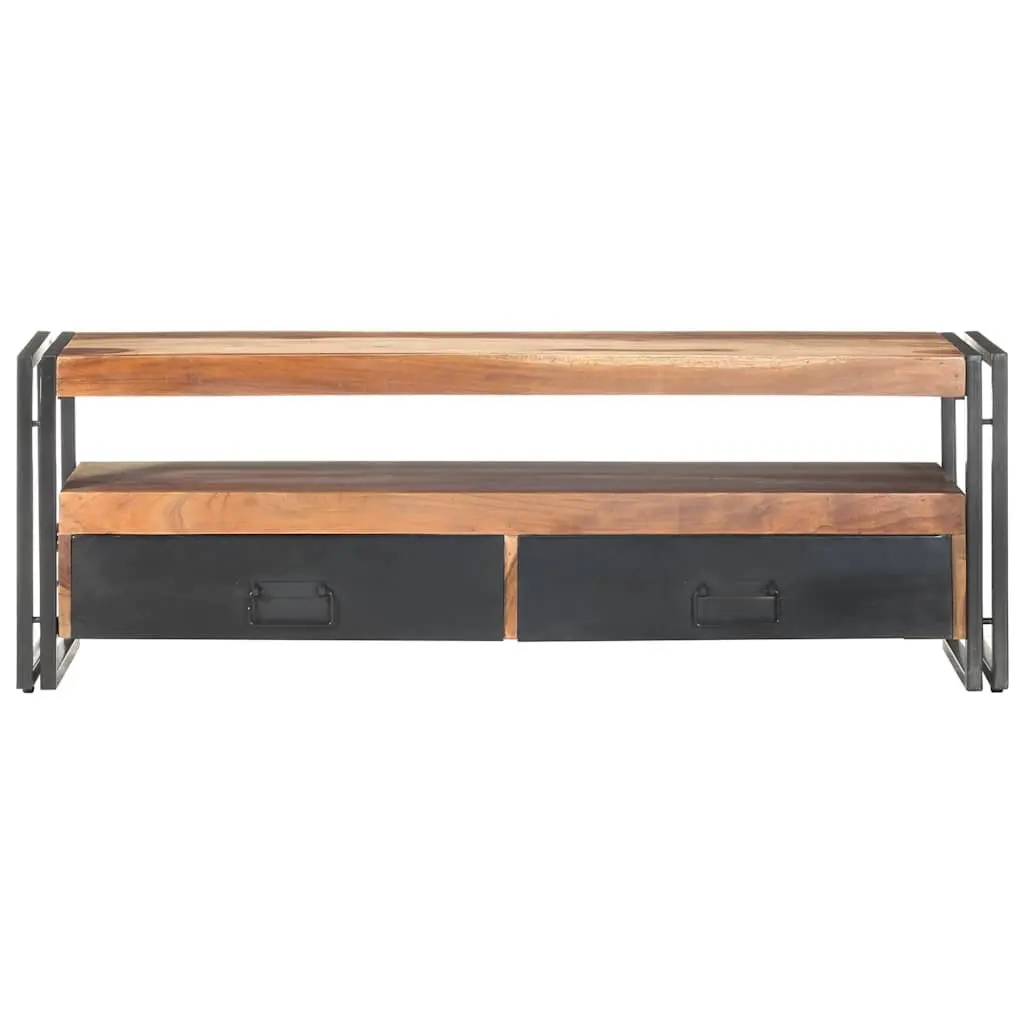 TV Cabinet Brown Wood 120x30x40 cm Storage Unit with Drawers Open Compartment