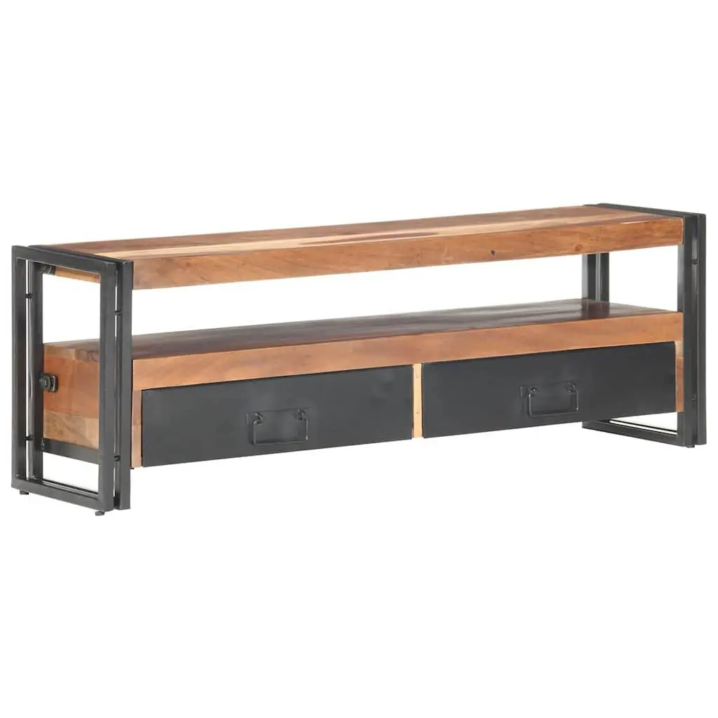 TV Cabinet Brown Wood 120x30x40 cm Storage Unit with Drawers Open Compartment