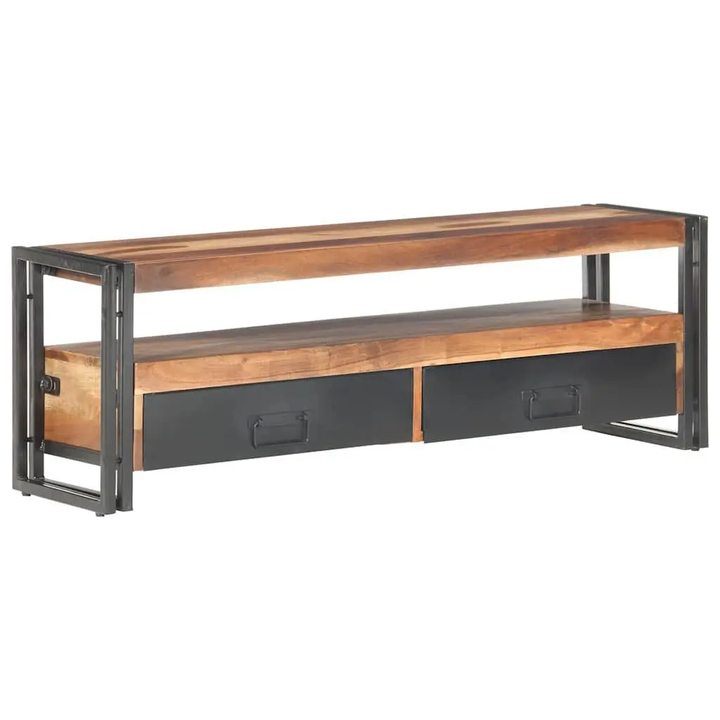TV Cabinet Brown Wood 120x30x40 cm Storage Unit with Drawers Open Compartment