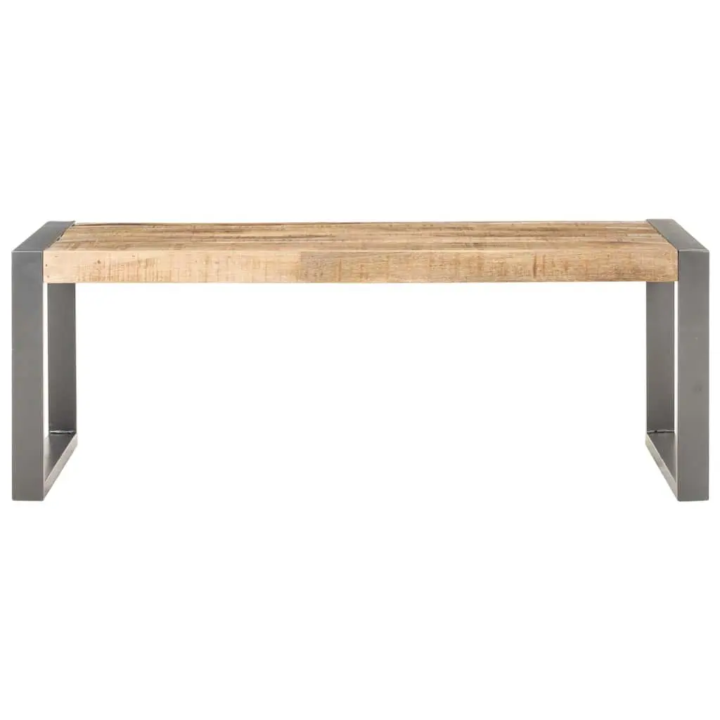 Coffee Table 110x60x40 cm Rough Mango Wood Grey Accent Living Room Furniture