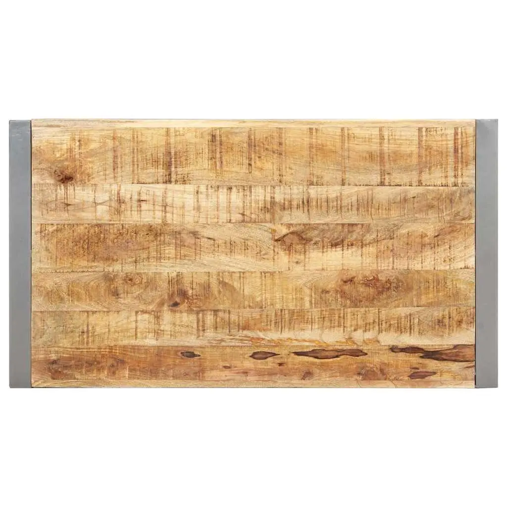 Coffee Table 110x60x40 cm Rough Mango Wood Grey Accent Living Room Furniture