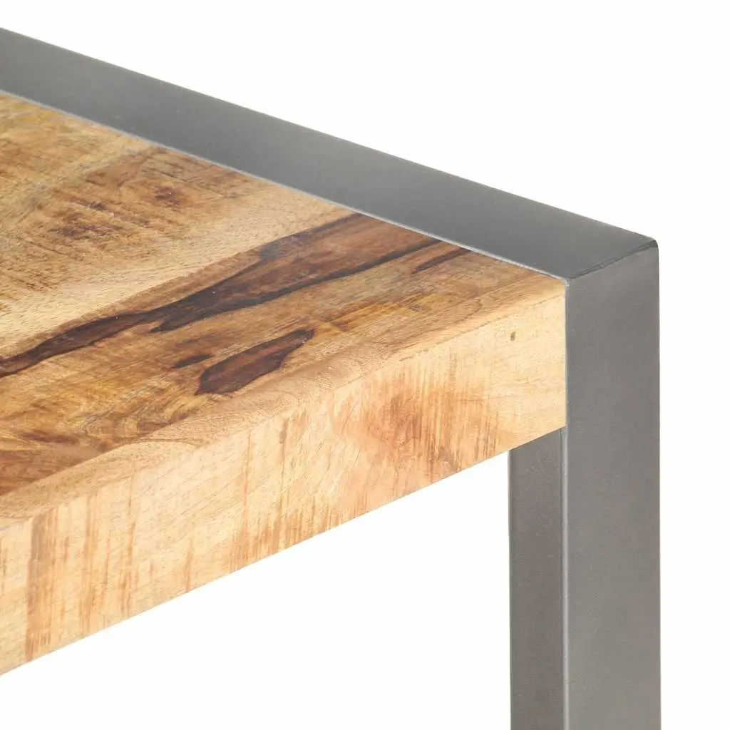 Coffee Table 110x60x40 cm Rough Mango Wood Grey Accent Living Room Furniture