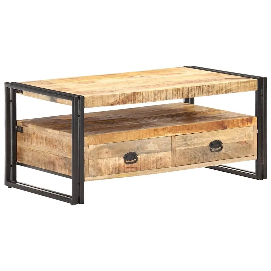 Coffee Table 100x55x45 cm with Drawers Shelf Storage Living Room Accent Table