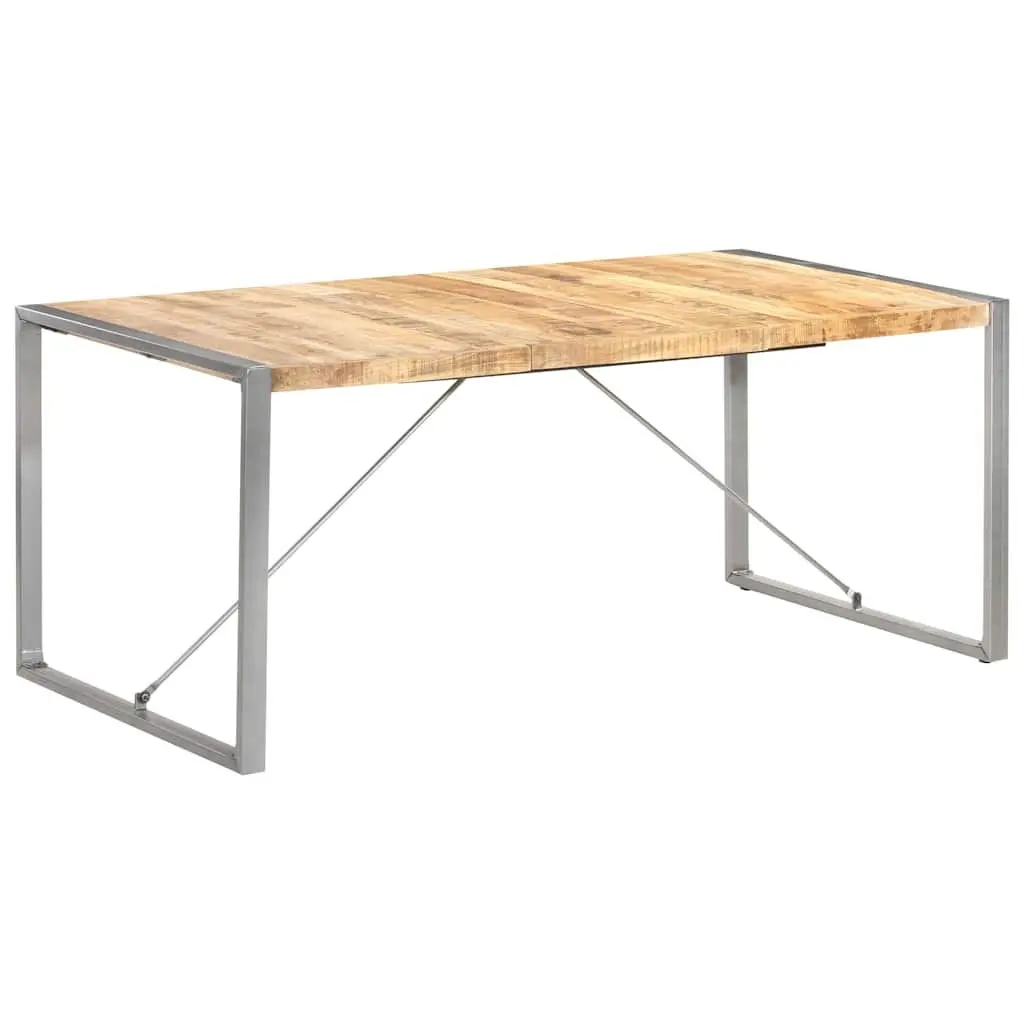 Dining Table Industrial Style Solid Mango Wood 180x90x75 cm Brown
