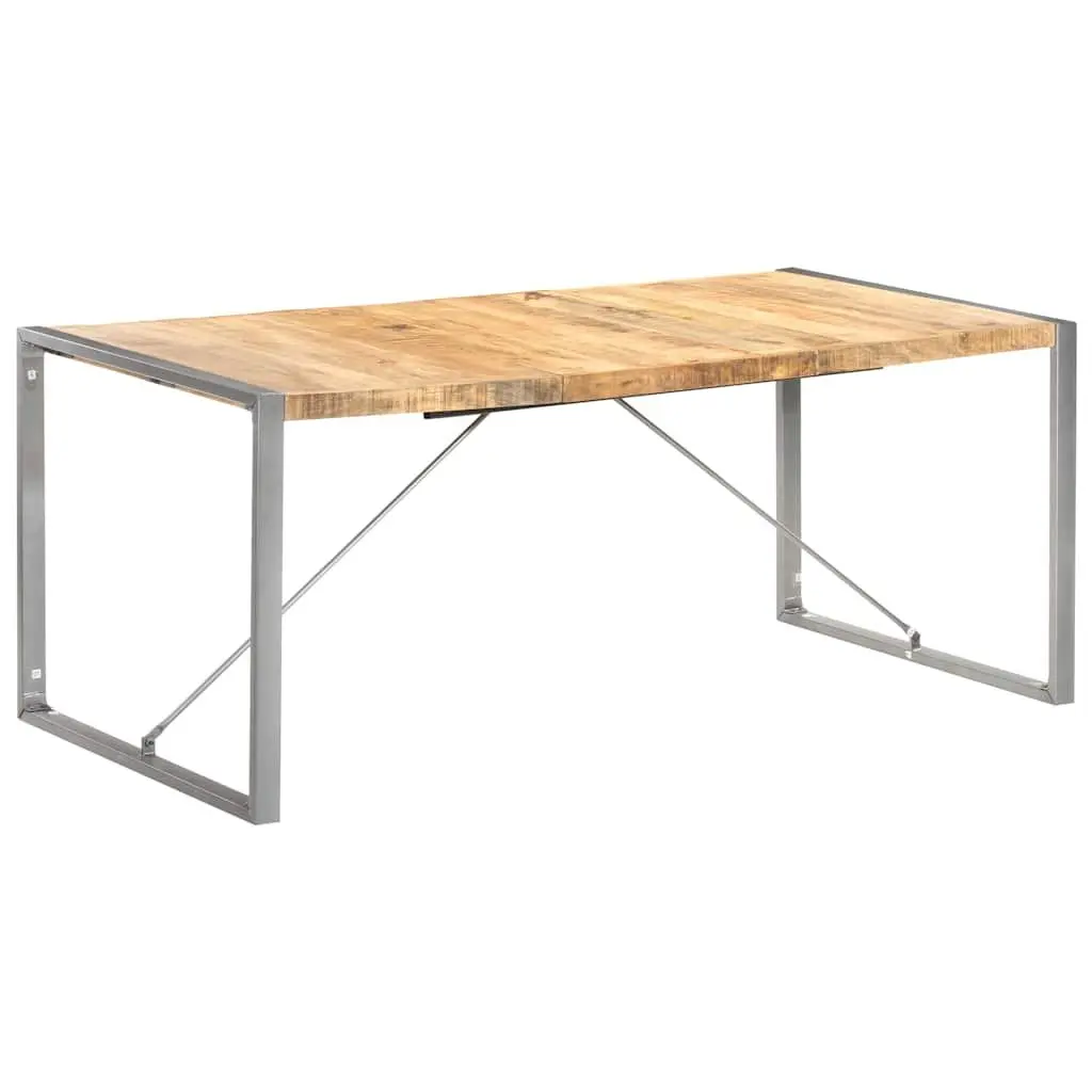 Dining Table Industrial Style Solid Mango Wood 180x90x75 cm Brown