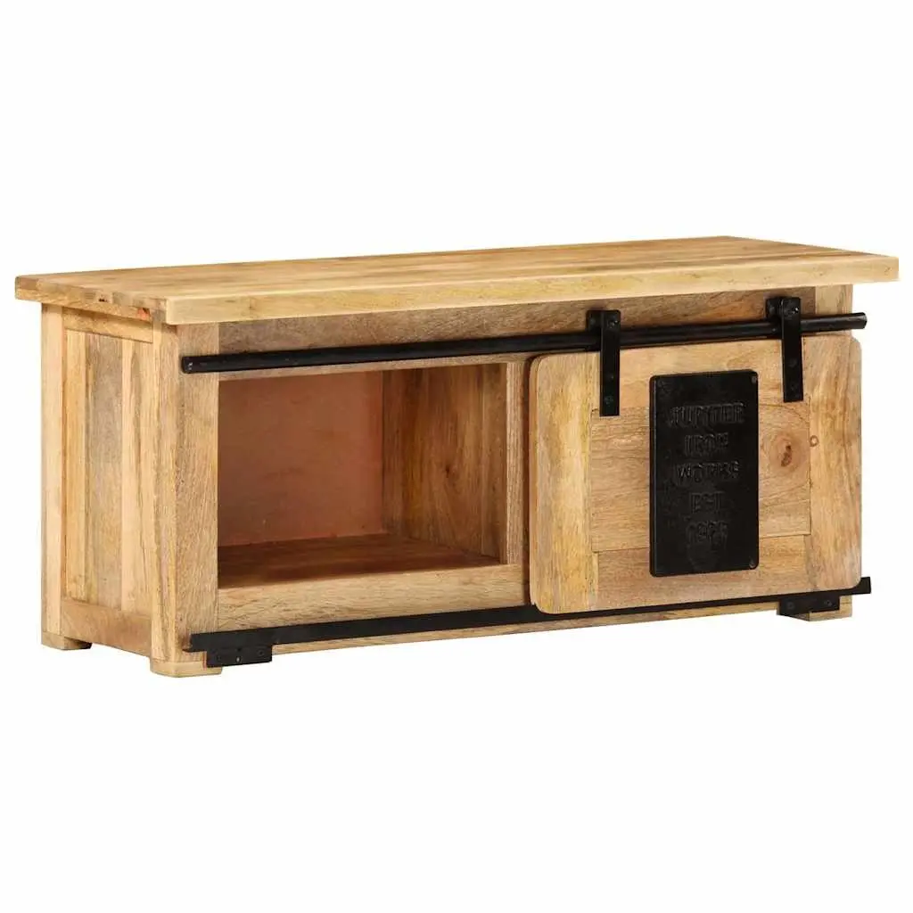TV Cabinet Rustic Vintage Solid Wood Mango 90x35x40 cm Storage Unit Sideboard