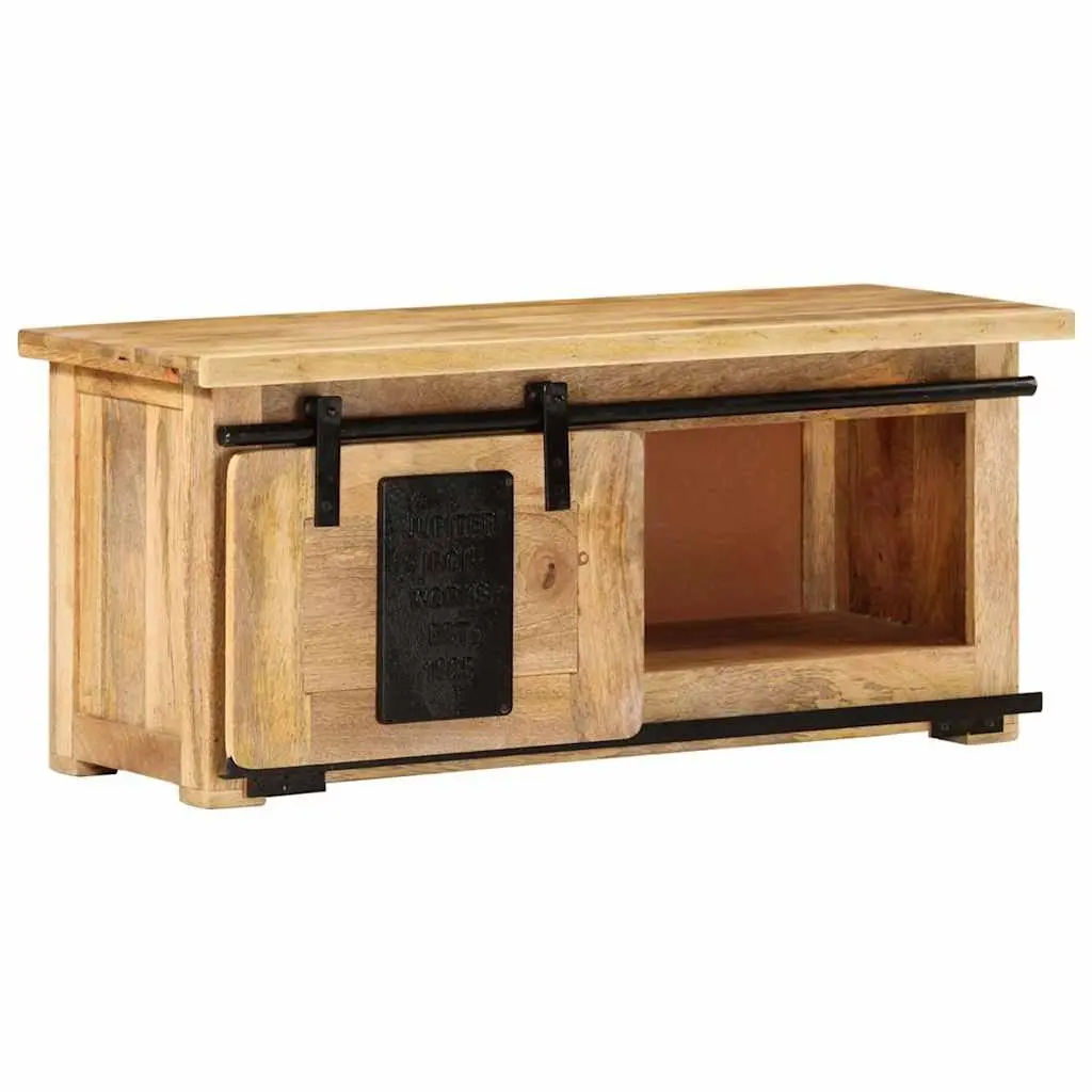 TV Cabinet Rustic Vintage Solid Wood Mango 90x35x40 cm Storage Unit Sideboard