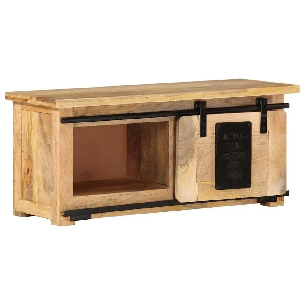 TV Cabinet Rustic Vintage Solid Wood Mango 90x35x40 cm Storage Unit Sideboard