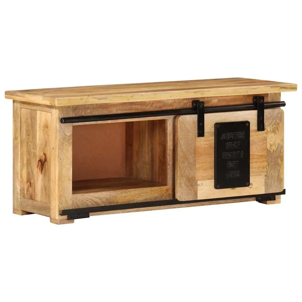 TV Cabinet Rustic Vintage Solid Wood Mango 90x35x40 cm Storage Unit Sideboard