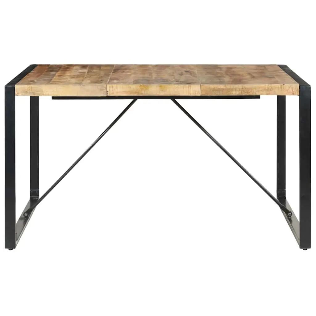 Dining Table 140x140x75 cm Industrial Style Kitchen Room Furniture Brown Wood