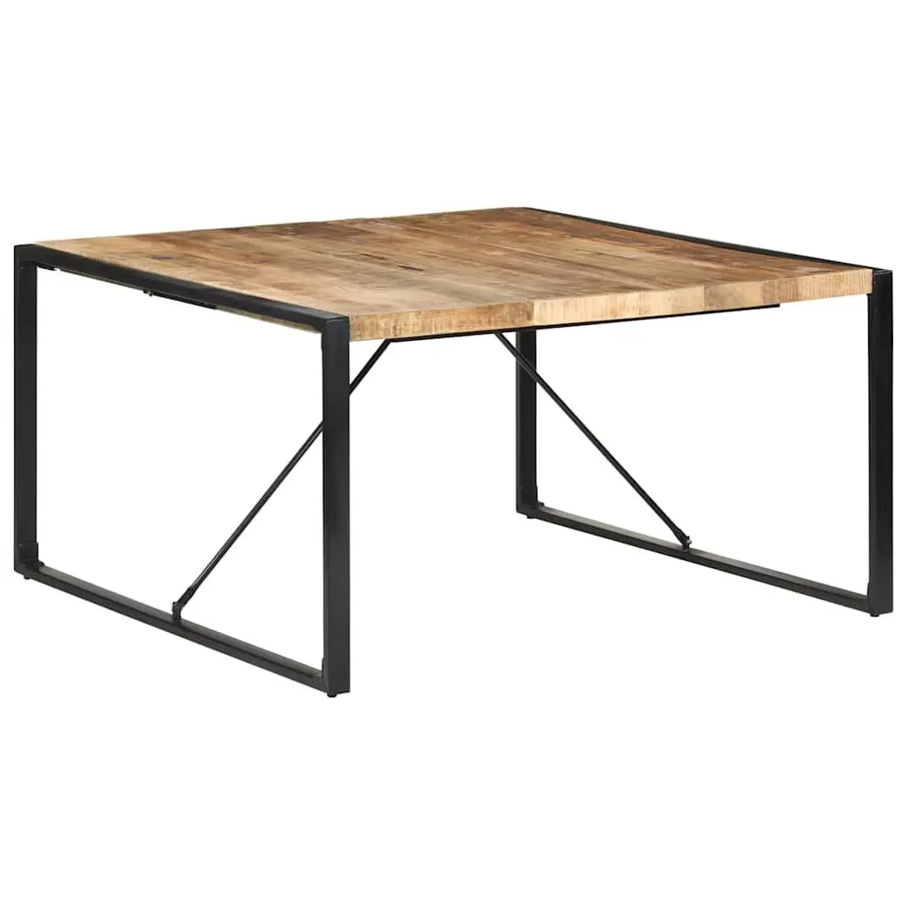 Dining Table 140x140x75 cm Industrial Style Kitchen Room Furniture Brown Wood
