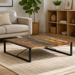 Friendly Coffee Table 140x140x40cm with Reclaimed Wood