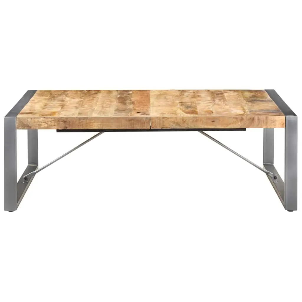 Coffee Table Industrial Style Solid Wood Mango Grey 120x120x40 cm