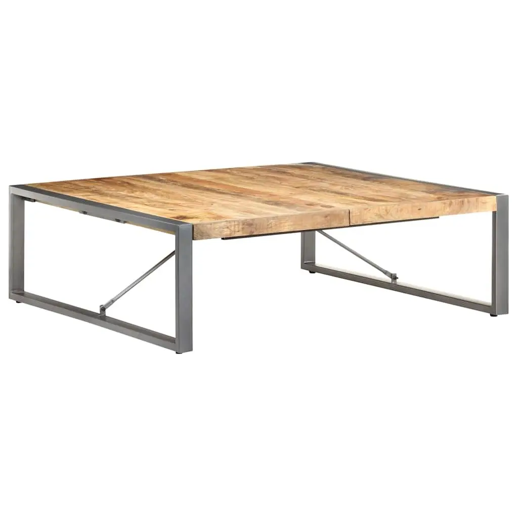 Coffee Table Industrial Style Solid Wood Mango Grey 120x120x40 cm