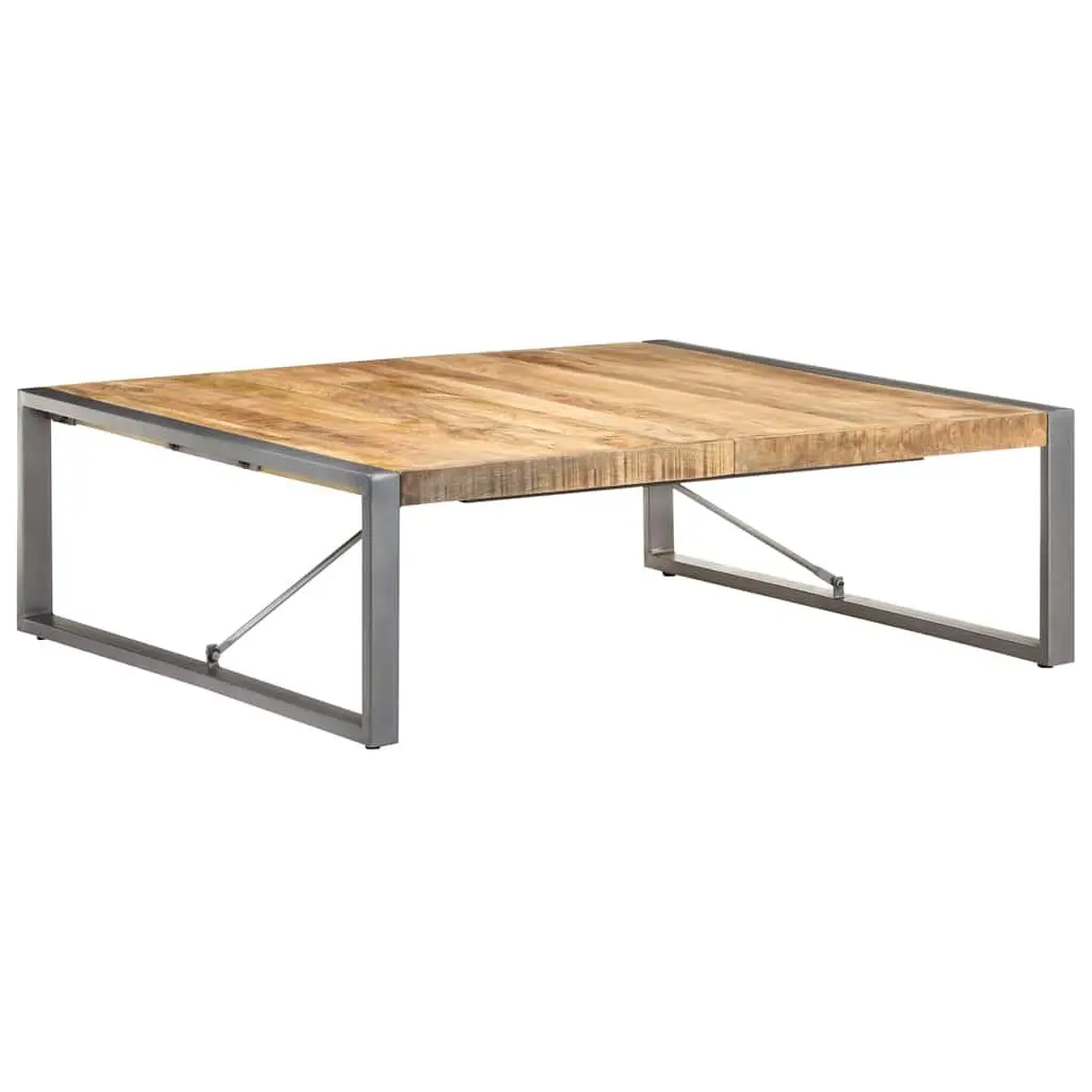 Coffee Table Industrial Style Solid Wood Mango Grey 120x120x40 cm