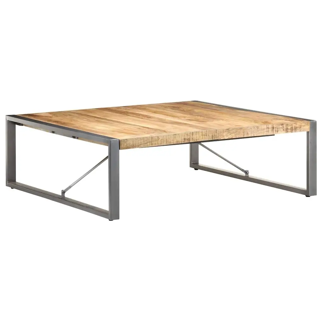 Coffee Table Industrial Style Solid Wood Mango Grey 120x120x40 cm
