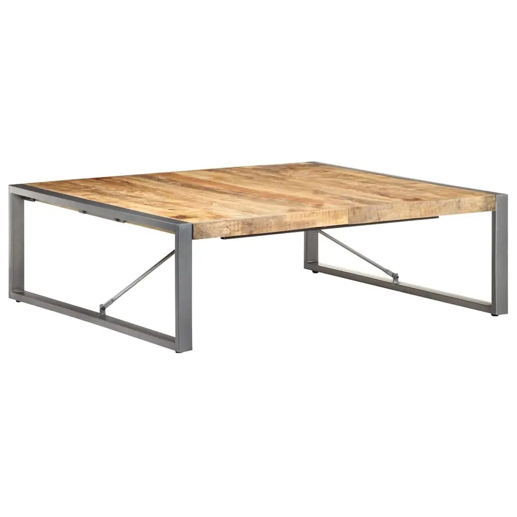 Coffee Table Industrial Style Solid Wood Mango Grey 120x120x40 cm